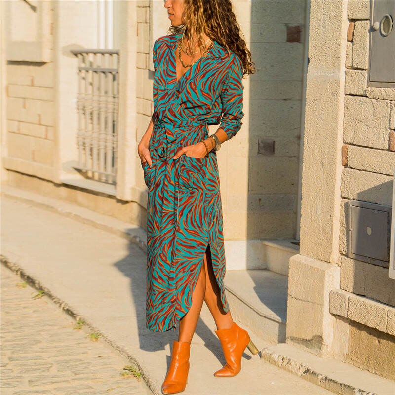 Boho Long Maxi Chiffon Holiday Dress – Dream Closet Couture