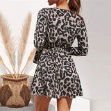 Chiffon Leopard Print Boho Beach Dress