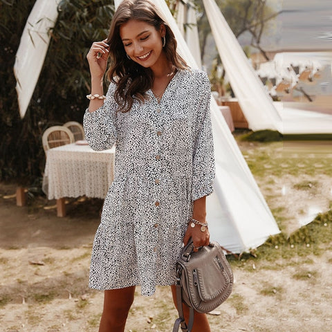 white mini dress loose Candice Mini Dress