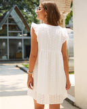 Lace Embroidery Cotton Summer Mini Dress