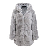 Wide-waisted Faux Fur Jacket
