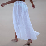 See Through Cotton White Sarong Skirt