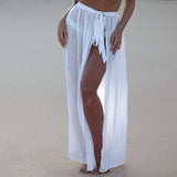 See Through Cotton White Sarong Skirt
