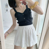 Jodie Hit Color Cotton Knitted Sleeveless Top