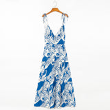 Christine Spaghetti Strap Side-Slit Floral Maxi Summer Dress