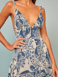Christine Spaghetti Strap Side-Slit Floral Maxi Summer Dress