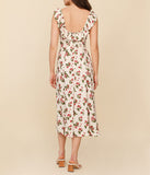 Amber Ruffle Elegant Vintage High Slit Midi Dress