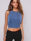 Diana Knitted Sleeveless Chic Crop Top