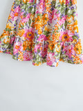 Jojo Floral Ruffled V-Neck Two-Piece Dress